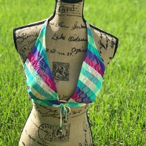 Beautiful multi color patterns bikini top Size L